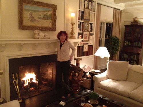 A cosy evening by the fireplace in Sagaponack